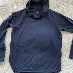 Women’s XL ATHLETA Hooded Sweater Blue Cowl Neck